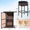 Costway 5PCS Patio Rattan Bar Table Stool Set Hidden Storage Shelf Cushioned